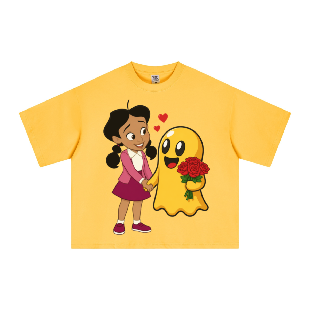 240GSM Men’s Ice-Feel Sorona Boxy-Fit Solid-Color Loose T-shirt Bright Yellow