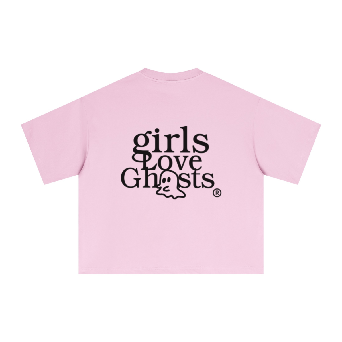 240GSM Men’s Ice-Feel Sorona Boxy-Fit Solid-Color Loose T-shirt Pink