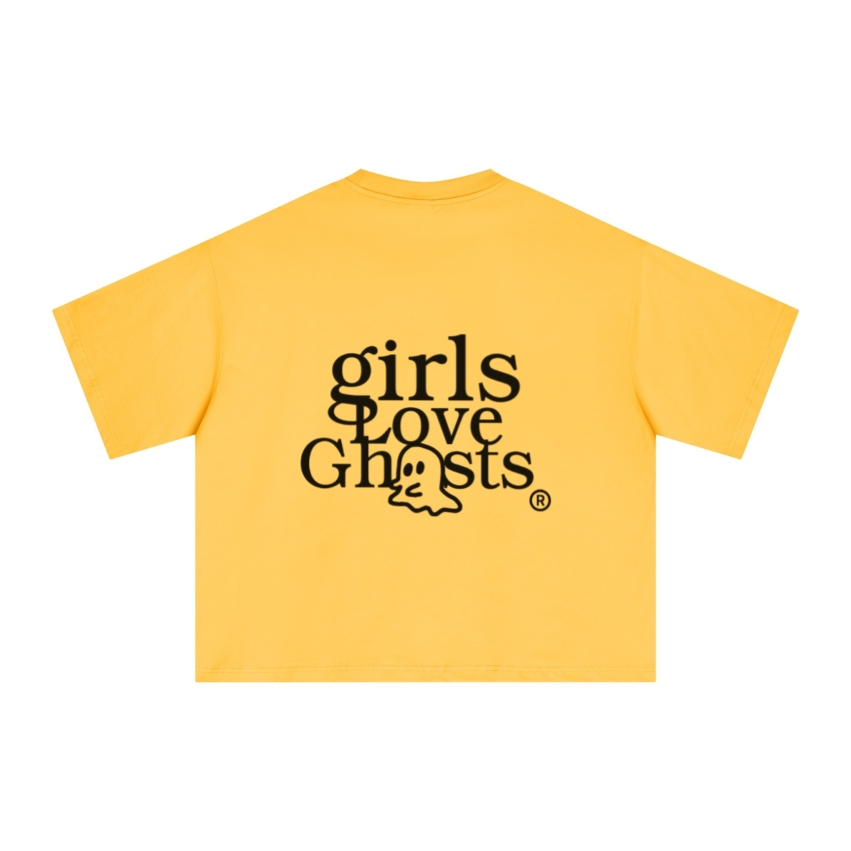 240GSM Men’s Ice-Feel Sorona Boxy-Fit Solid-Color Loose T-shirt Bright Yellow