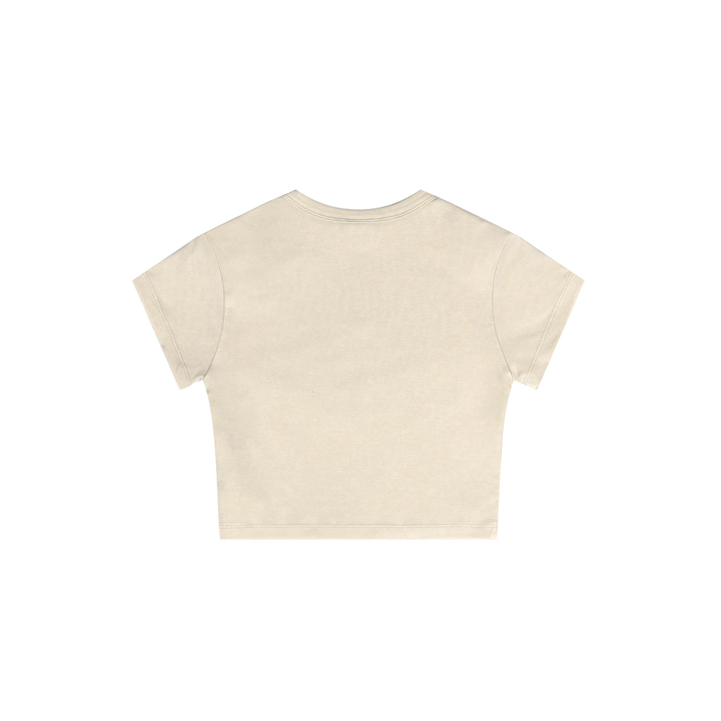 235GSM Women's Washed Stretch Cotton Slim T-shirt Vintage Beige