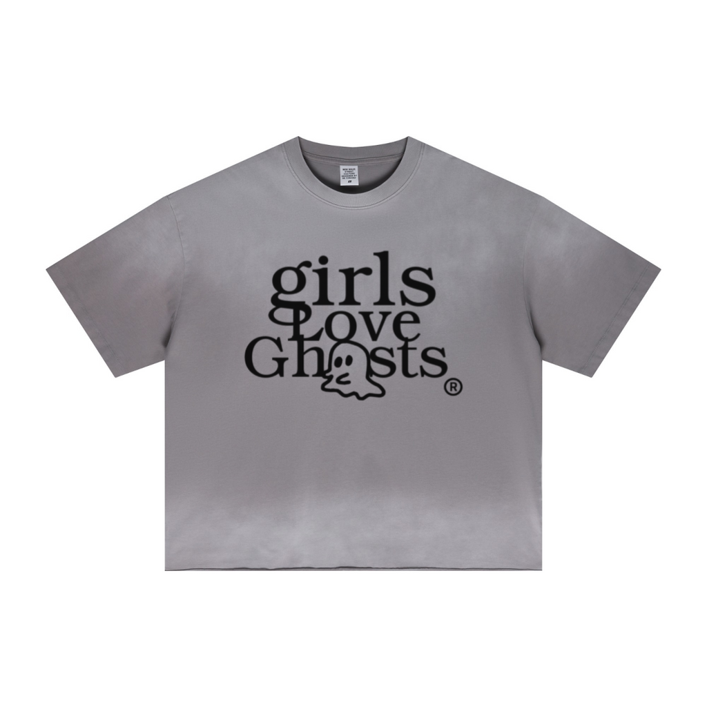 280GSM Men's Double Yarn Vintage Spray Washed Boxy T-Shirt Vintage Medium Grey
