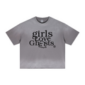 280GSM Men's Double Yarn Vintage Spray Washed Boxy T-Shirt Vintage Medium Grey