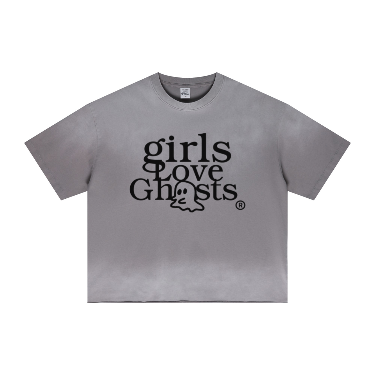 280GSM Men's Double Yarn Vintage Spray Washed Boxy T-Shirt Vintage Medium Grey