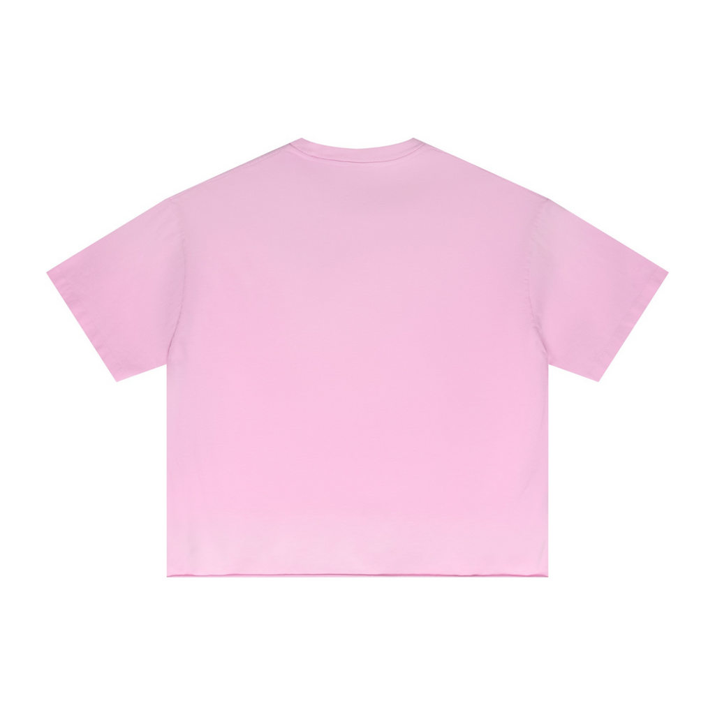 280GSM Men's Double Yarn Vintage Spray Washed Boxy T-Shirt Vintage Peach Pink