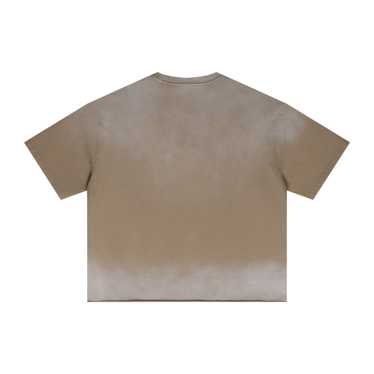 280GSM Men's Double Yarn Vintage Spray Washed Boxy T-Shirt Vintage Khaki