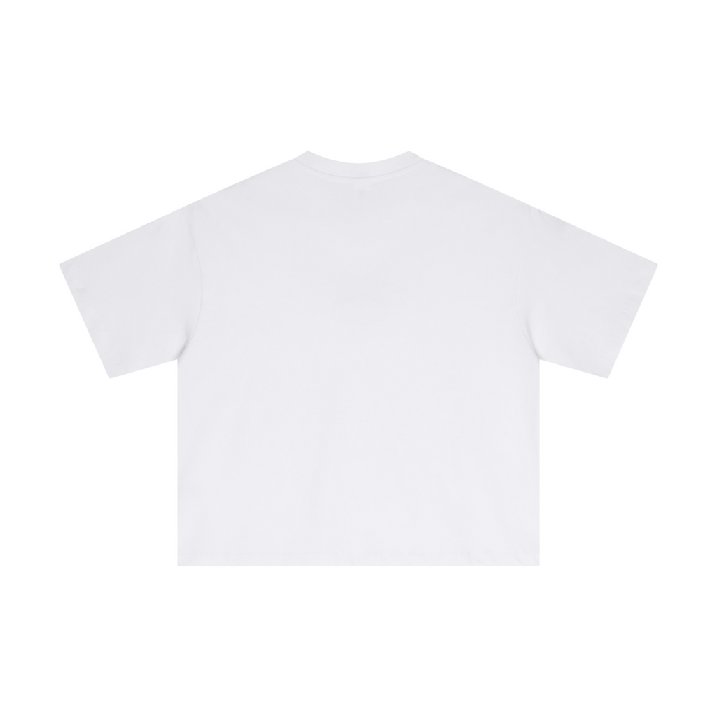230GSM Men's Combed Cotton Plain Knit Boxy T-Shirt White