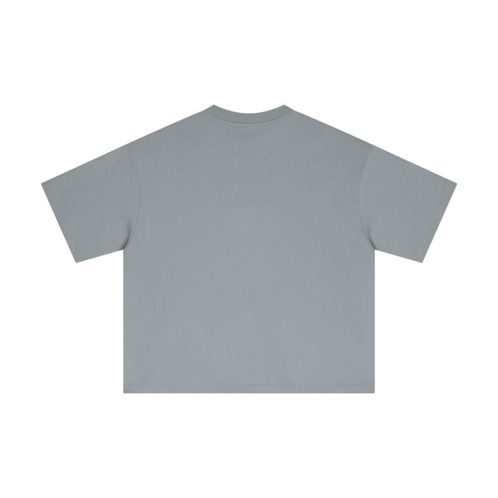 230GSM Men's Combed Cotton Plain Knit Boxy T-Shirt Cigarette Gray