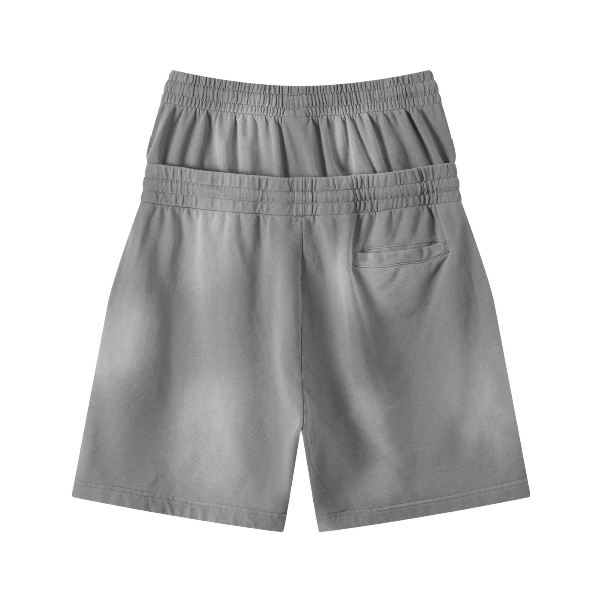 320GSM Heavyweight Cotton Slub Spray Wash Relaxed Fit Shorts Vintage Heather Gray