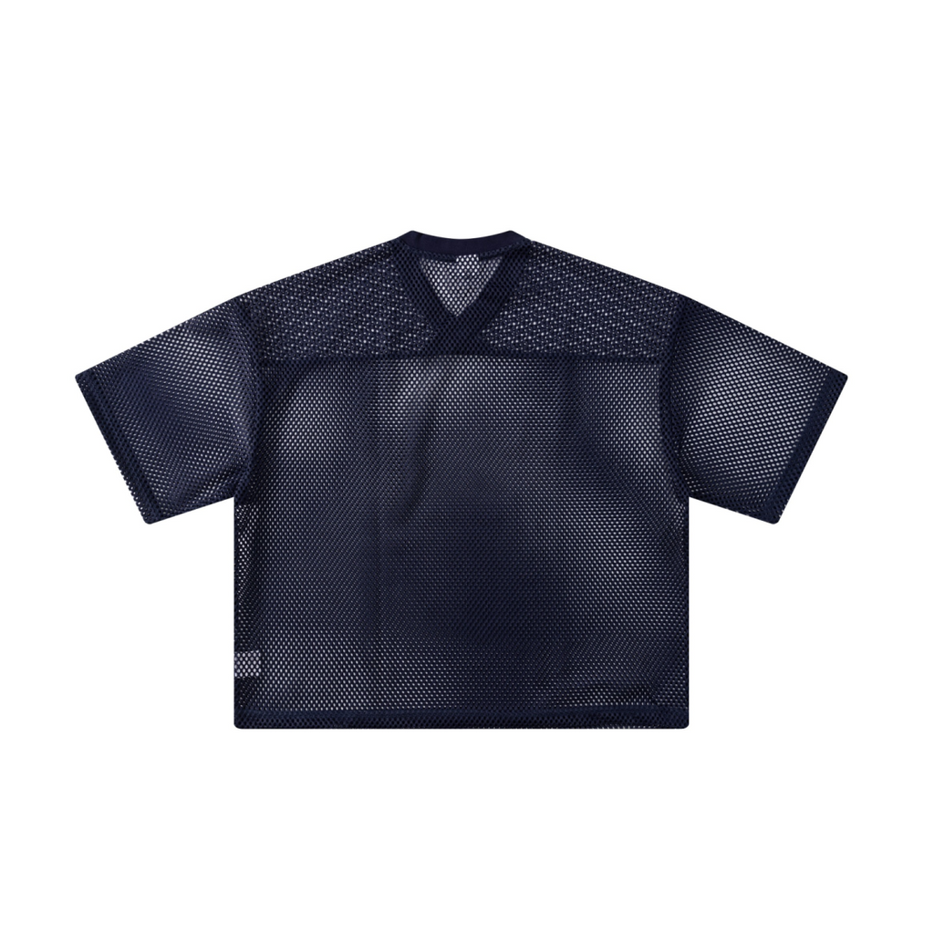 240GSM Men’s Boxy-Fit Mesh Layering V-Neck T-Shirt Royal Blue