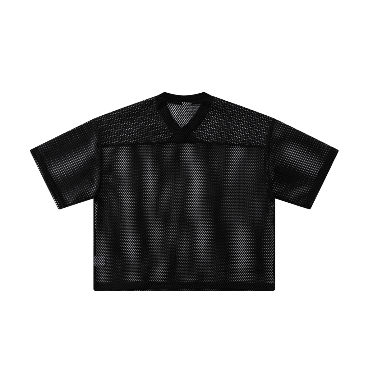 240GSM Men’s Boxy-Fit Mesh Layering V-Neck T-Shirt Black