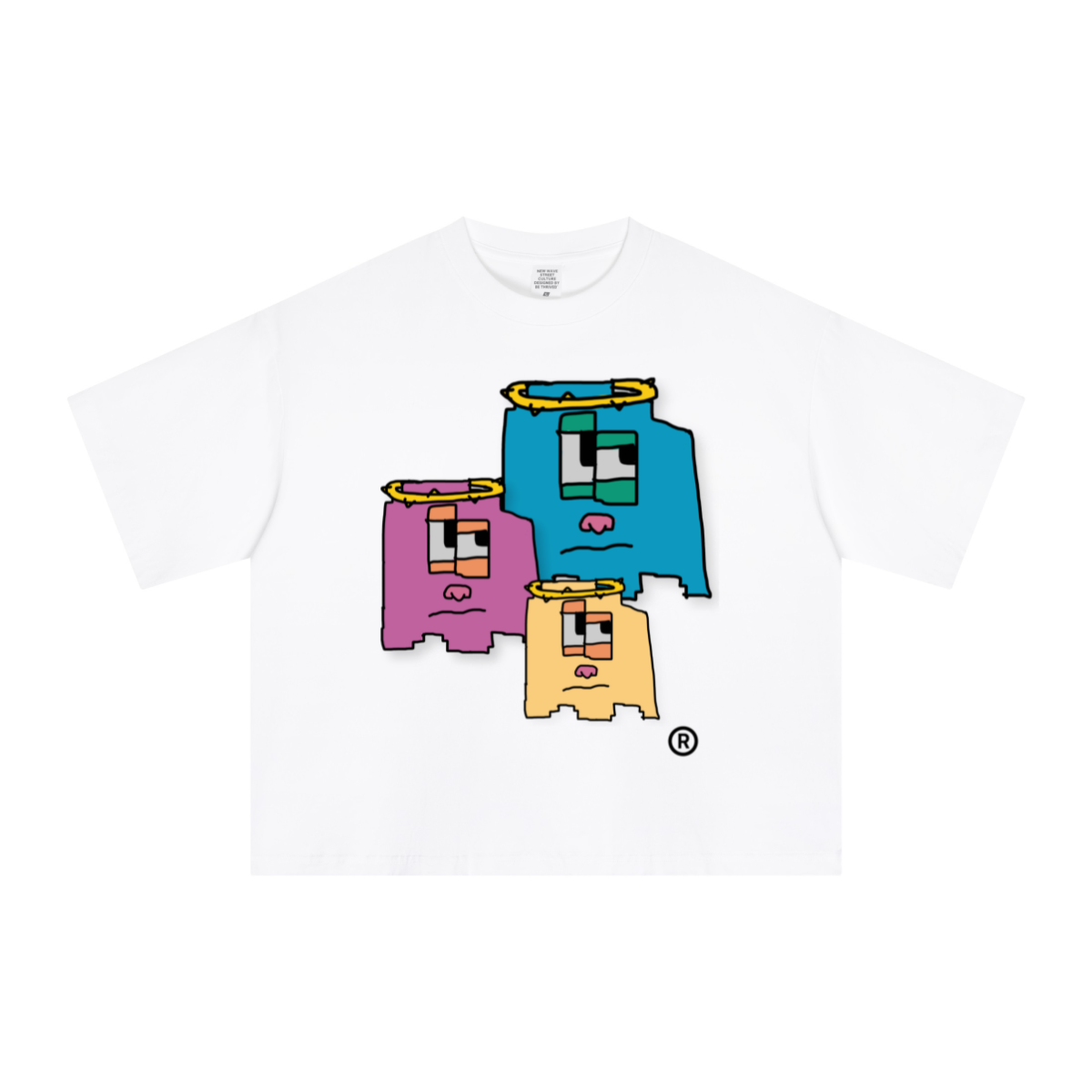 240GSM Men’s Ice-Feel Sorona Boxy-Fit Solid-Color Loose T-shirt Off White