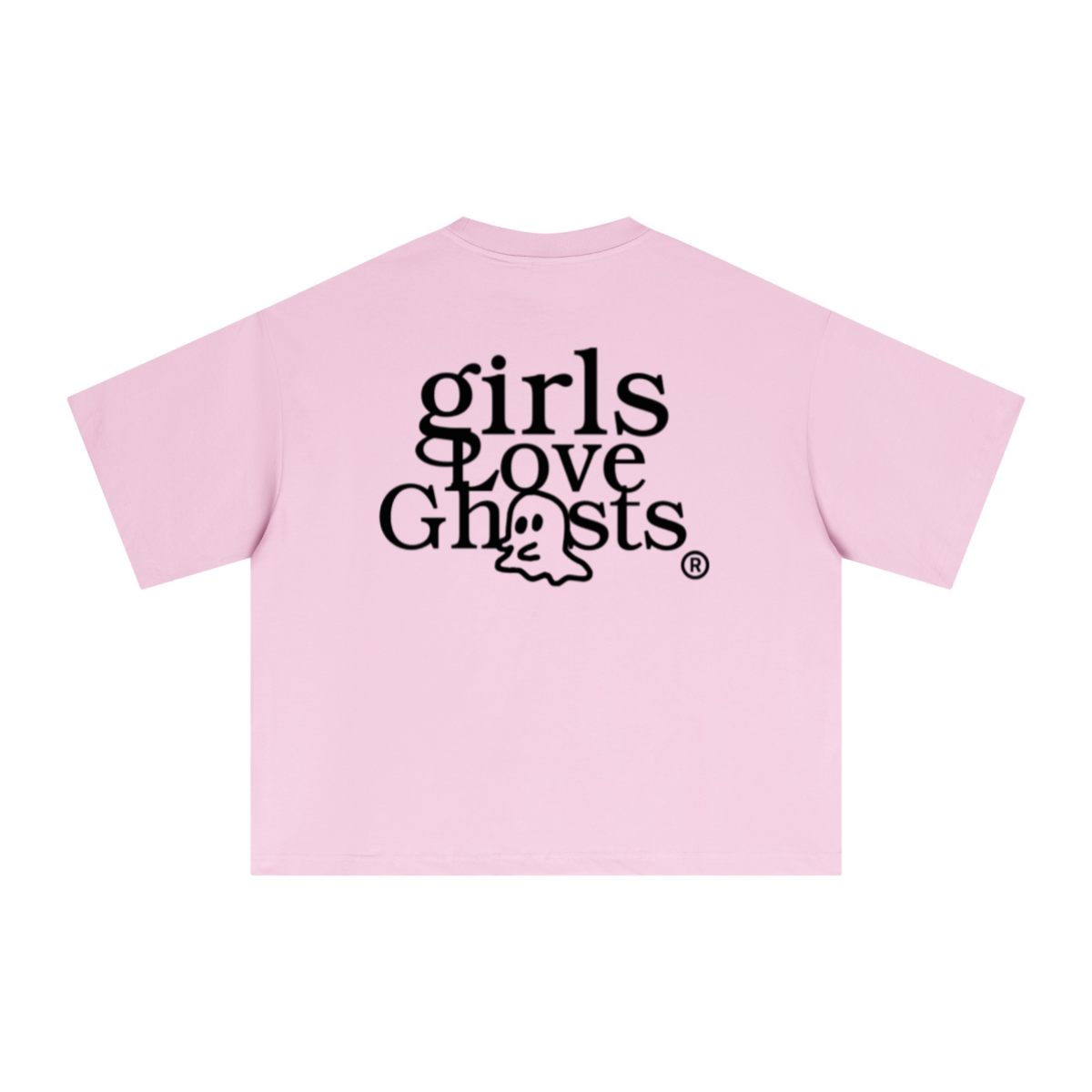 240GSM Men’s Ice-Feel Sorona Boxy-Fit Solid-Color Loose T-shirt Pink