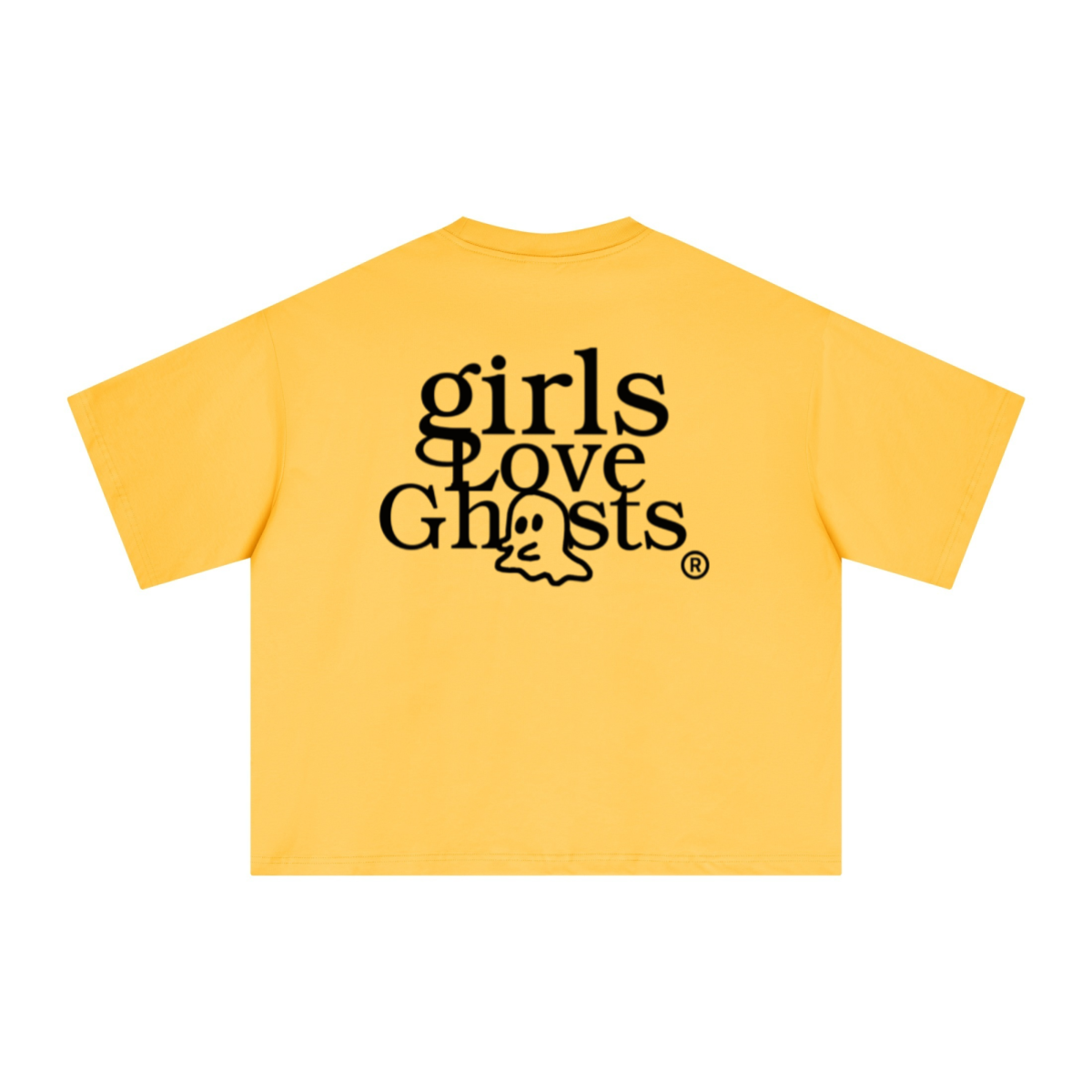 240GSM Men’s Ice-Feel Sorona Boxy-Fit Solid-Color Loose T-shirt Bright Yellow